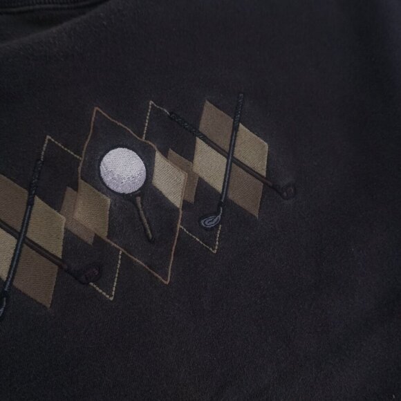 Vintage '90S Croft & Barrow Brown Embroidered Golf Crewneck Sweater XL - Picture 4 of 10